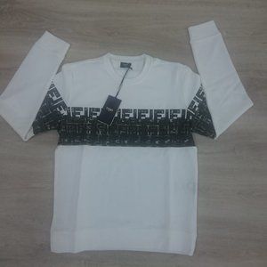 Fendi Men White Monogram Sweatshirt